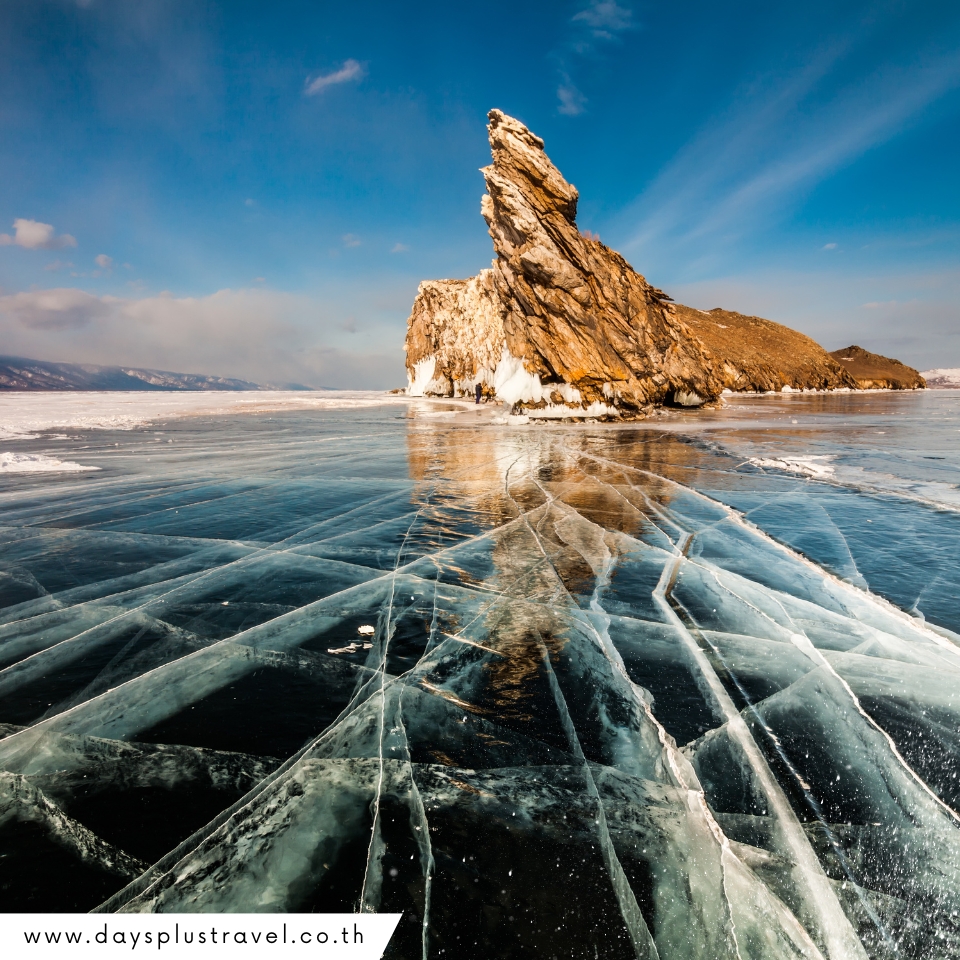 ภาพ : ทะเลสาบน้ำแข็ง Baikal,รัสเซีย